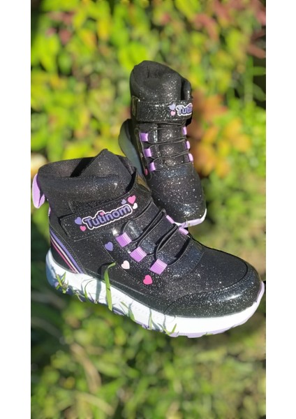 Kız Çocuk Yarım Bot Su Geçirmez Parlak Simli Cırt Cırtlı Termal Bot fırsatları