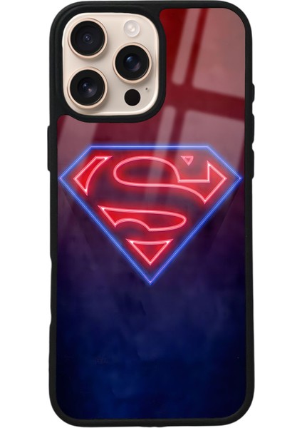 iPhone 16 Pro Max Neon Superman Tasarımlı Glossy Telefon Kılıfı