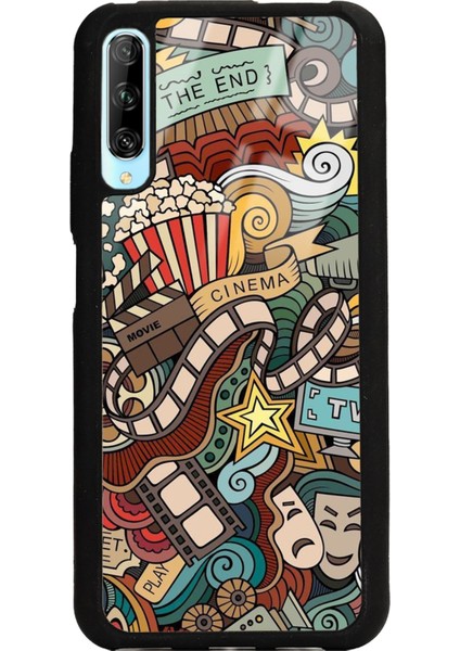 Huawei P Smart Pro Retro Cinema Tasarımlı Glossy Telefon Kılıfı