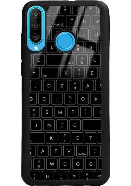 Huawei P30 Lite Keyboard Tasarımlı Glossy Telefon Kılıfı
