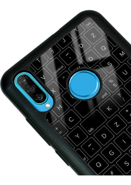 Huawei P30 Lite Keyboard Tasarımlı Glossy Telefon Kılıfı