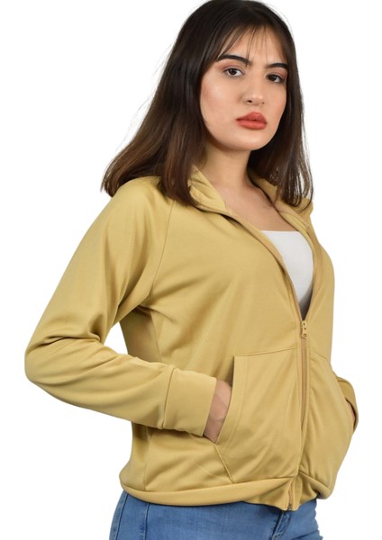 Kadın Akat Şardonlu Dik Yaka Fermuarlı Sweatshirt fiyatları