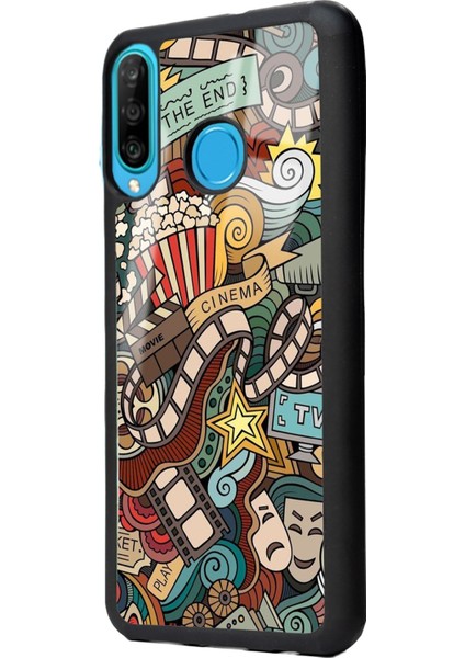 Huawei P30 Lite Retro Cinema Tasarımlı Glossy Telefon Kılıfı fiyatları