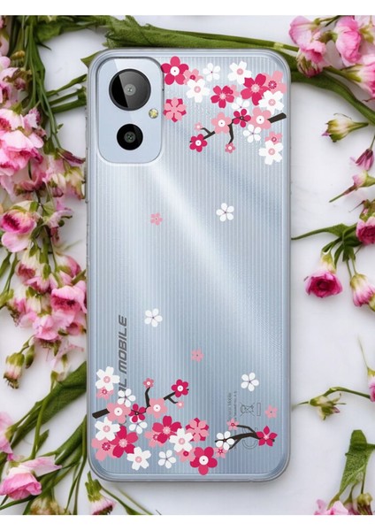 Gm 23 Se Art Sakura Tasarımlı Şeffaf Telefon Kılıfı