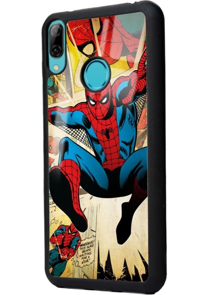 Huawei Y7 (2019) Spiderman Örümcek Adam Tasarımlı Glossy Telefon Kılıfı