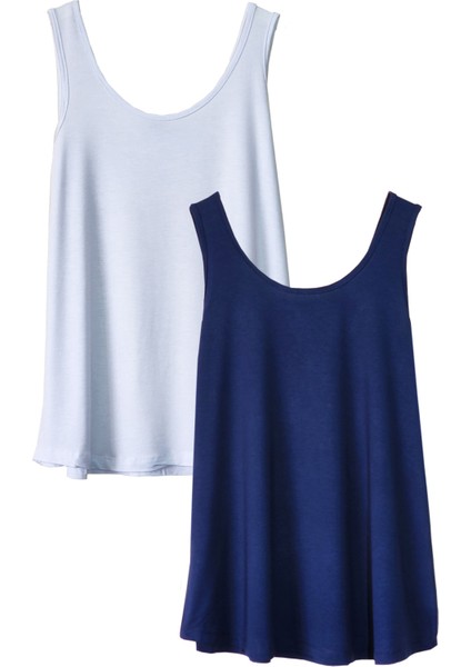 2 Adet A Kesim Pamuklu Kalın Askılı Atlet Tişört