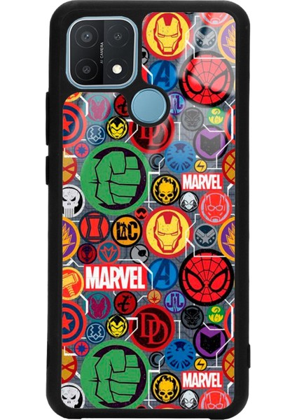 Oppo A15 A15S Marvel Face Tasarımlı Glossy Telefon Kılıfı