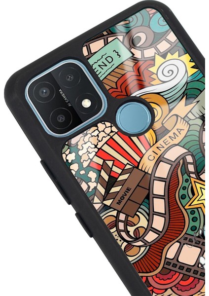 Oppo A15 A15S Retro Cinema Tasarımlı Glossy Telefon Kılıfı modelleri