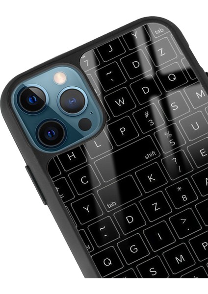 iPhone 11 Pro Max Keyboard Tasarımlı Glossy Telefon Kılıfı