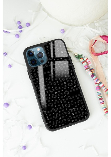 iPhone 11 Pro Max Keyboard Tasarımlı Glossy Telefon Kılıfı