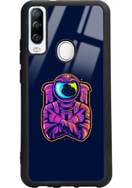 General Mobile Gm 20 Pro Neon Astronot Tasarımlı Glossy Telefon Kılıfı