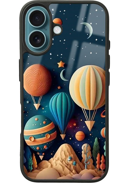iPhone 16 Astral Balonlar Tasarımlı Glossy Telefon Kılıfı