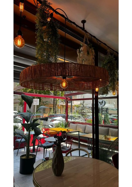 Hasır Avize Bohem Avize Jüt Avize Oda Mutfak Salon Avize Kafe Restoran Avize