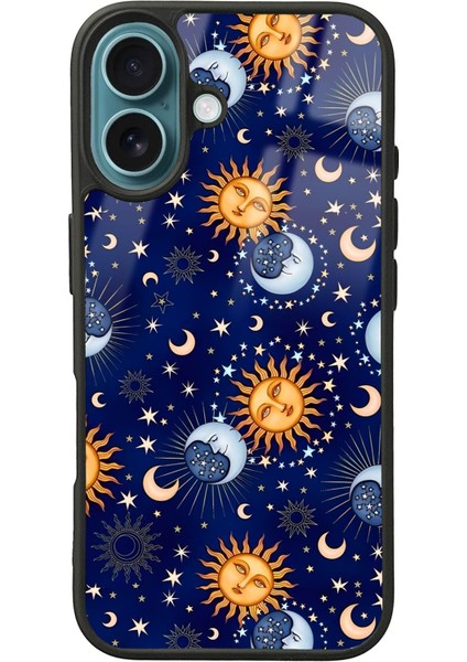iPhone 16 Ay Güneş Pijama Tasarımlı Glossy Telefon Kılıfı