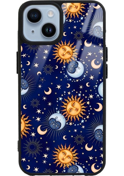 iPhone 14 Ay Güneş Pijama Tasarımlı Lansman Glossy Telefon Kılıfı