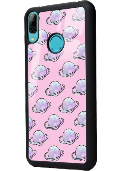 Huawei Y6 (2019) Pembe Saturn Tasarımlı Glossy Telefon Kılıfı fiyatları