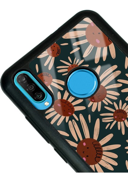 Huawei P30 Lite Retro Daisy Tasarımlı Glossy Telefon Kılıfı modelleri