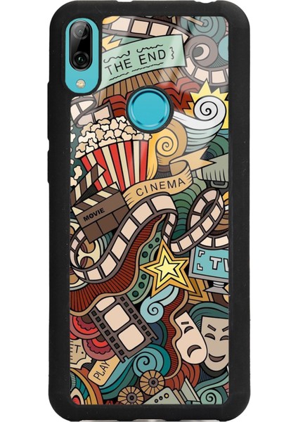 Huawei Y6 (2019) Retro Cinema Tasarımlı Glossy Telefon Kılıfı