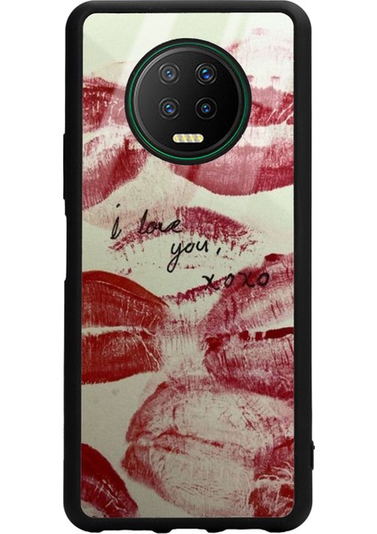 Infinix Note 7 I Love You Tasarımlı Glossy Telefon Kılıfı