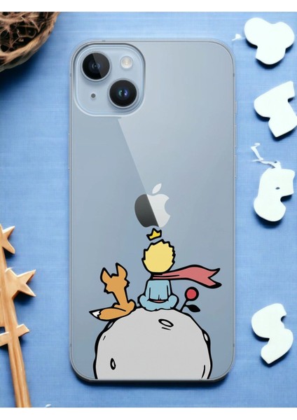 iPhone 15 Küçük Prens Tasarımlı Şeffaf Telefon Kılıfı