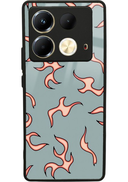 Infinix Note 40 Retro Alev Tasarımlı Glossy Telefon Kılıfı