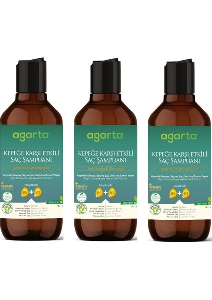 Doğal Kepeğe karşı Şampuan 400 ml x 3 Adet