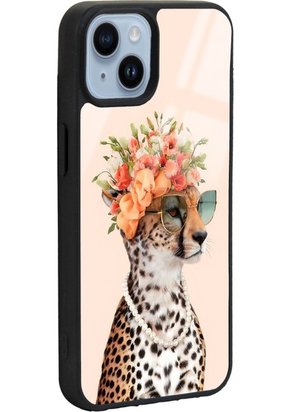 iPhone 14 Plus Influencer Leopar Kedi Tasarımlı Lansman Glossy Telefon Kılıfı modelleri