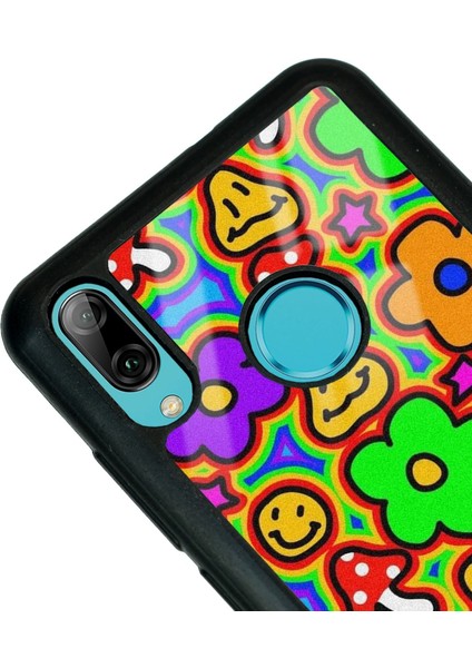 Huawei P20 Lite Neon Flowers Tasarımlı Glossy Telefon Kılıfı modelleri
