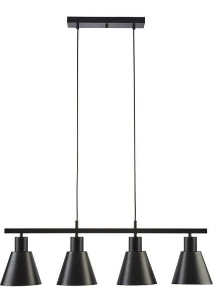 Trend Modern Tasarım Siyah Renk Cafe -Yemek Masası Üstü - Salon - Mutfak 4 Lü Avize