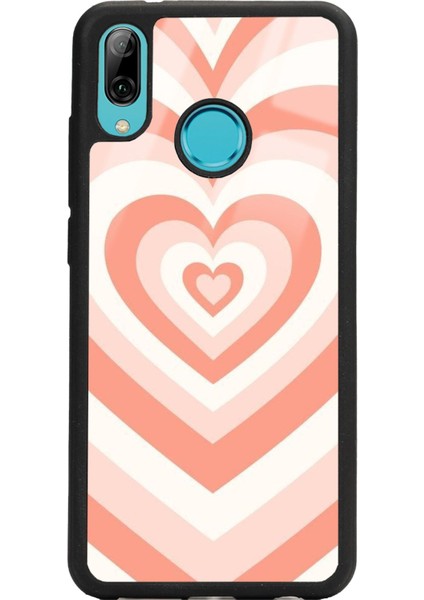 Huawei P20 Lite Orange Heart Tasarımlı Glossy Telefon Kılıfı