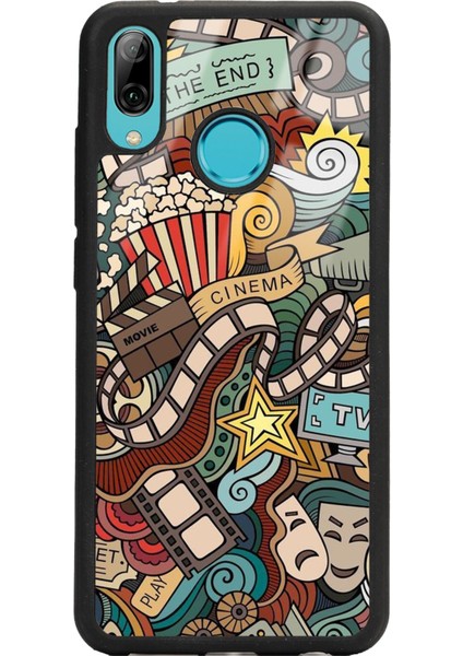 Huawei P20 Lite Retro Cinema Tasarımlı Glossy Telefon Kılıfı