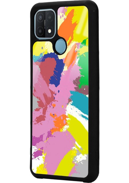Oppo A15 A15S Colored Brush Tasarımlı Glossy Telefon Kılıfı