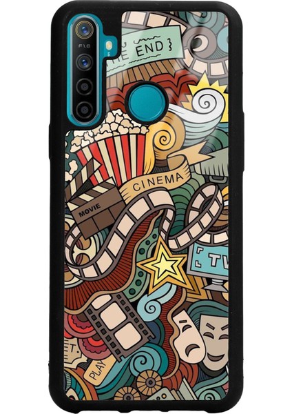 Oppo Real Me 5i Retro Cinema Tasarımlı Glossy Telefon Kılıfı