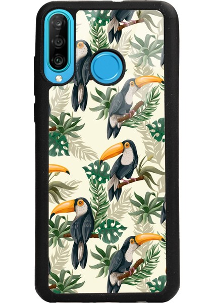 Huawei P30 Lite Tukan Kuşu Tasarımlı Glossy Telefon Kılıfı