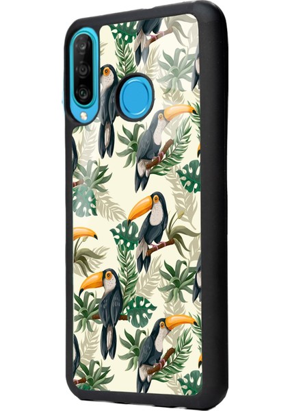 Huawei P30 Lite Tukan Kuşu Tasarımlı Glossy Telefon Kılıfı