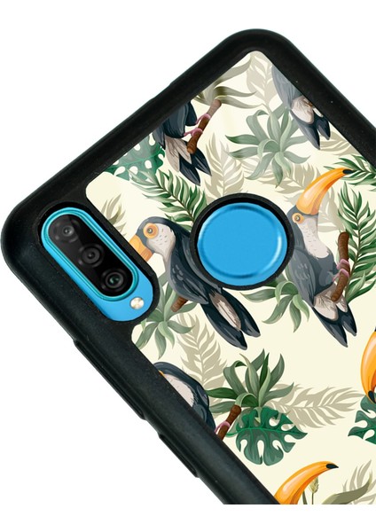 Huawei P30 Lite Tukan Kuşu Tasarımlı Glossy Telefon Kılıfı
