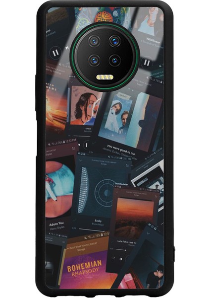 Infinix Note 7 Music Retro Tasarımlı Glossy Telefon Kılıfı