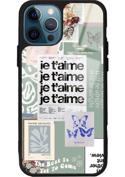 iPhone 14 Pro Je T'aime Tasarımlı Glossy Telefon Kılıfı