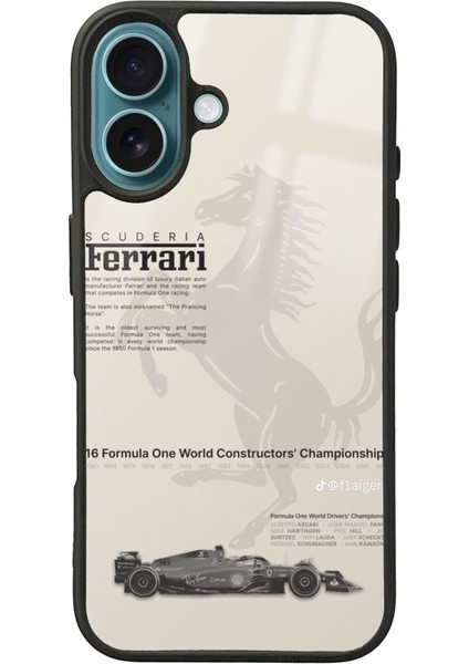 iPhone 16 Ferrari Tasarımlı Glossy Telefon Kılıfı