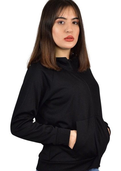 Kadın Akat Şardonlu Dik Yaka Fermuarlı Sweatshirt fiyatları