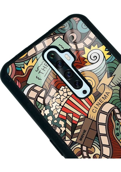 Oppo Reno 2z Retro Cinema Tasarımlı Glossy Telefon Kılıfı modelleri