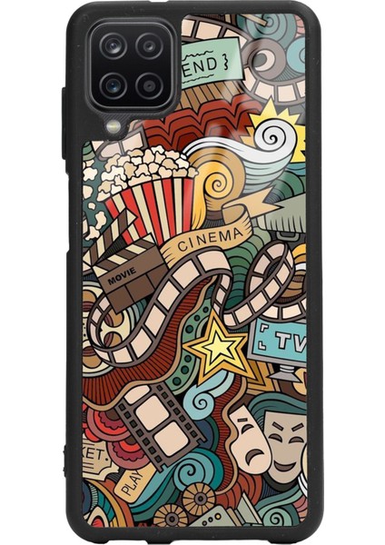 Samsung A12 Retro Cinema Tasarımlı Glossy Telefon Kılıfı