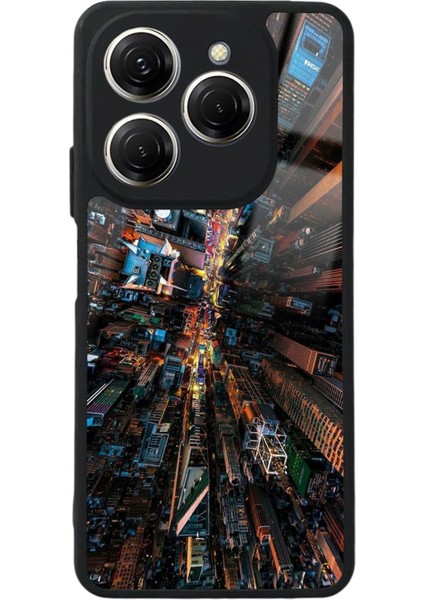 Tecno Spark 20 Pro Kuş Bakışı Tasarımlı Glossy Telefon Kılıfı