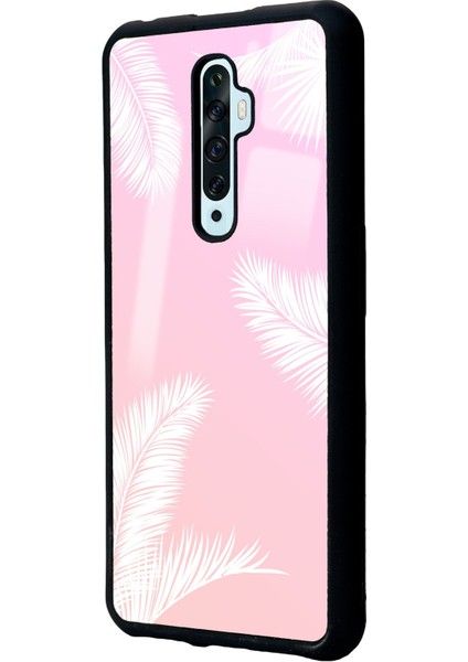 Oppo Reno 2z Beyaz Palmiye Tasarımlı Glossy Telefon Kılıfı