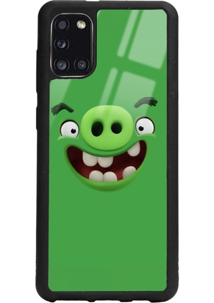 Samsung A31 Green Angry Birds Tasarımlı Glossy Telefon Kılıfı