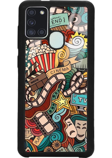 Samsung A21S Retro Cinema Tasarımlı Glossy Telefon Kılıfı