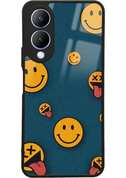 Vivo Y17S Retro Emoji Tasarımlı Glossy Telefon Kılıfı
