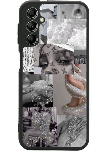 Samsung A24 Silver Sticker Tasarımlı Glossy Telefon Kılıfı
