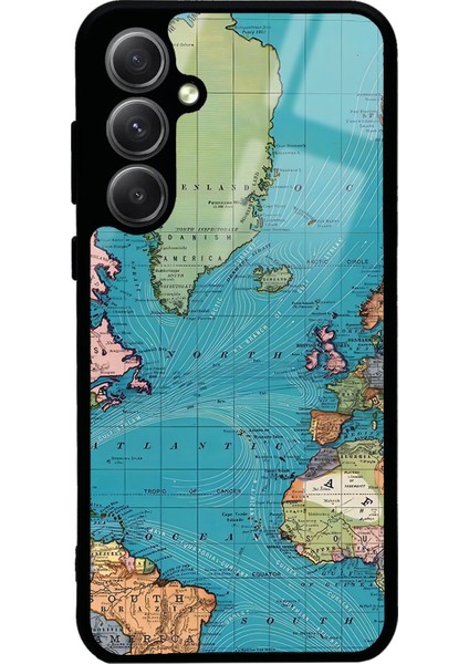 Samsung A35 Atlantic Map Tasarımlı Glossy Telefon Kılıfı