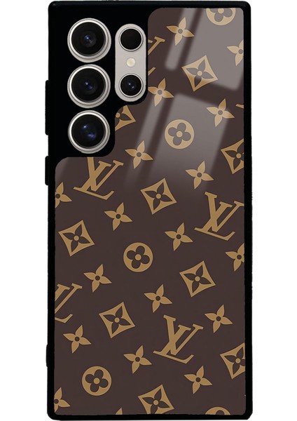 Samsung S24 Ultra Kahverengi Lv Tasarımlı Glossy Telefon Kılıfı